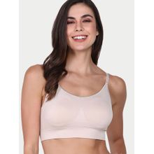 Enamor F037 Ultra Smoothening No Pinch T-Shirt Bra - Padded Wirefree Full Coverage - Almond Skin