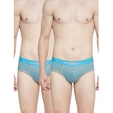 BODYX Striped Mens Briefs Turquoise (Pack of 2)
