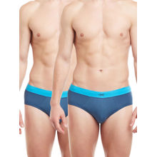 BODYX Mens Cotton Solid Briefs Blue (Pack of 2)