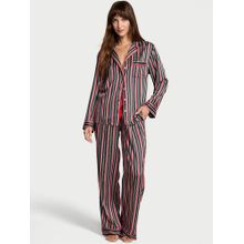 Victoria's Secret Glazed Satin Long Nightsuit Multi-Color