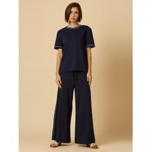 Chemistry Cotton Interlock Jersey Nightsuit Navy Blue