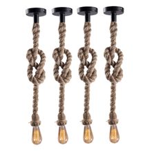 Homesake Edison Rustic Rope Lamp Hanging Light 4 Piece