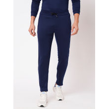ROOKIES Navy Blue Slim Fit Polyester Athleisure Trackpant