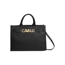 Cavalli Class Black Synthetic Cloe Tote Bag with Detachable Strap