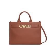 Cavalli Class Brown Synthetic Cloe Tote Bag with Detachable Strap