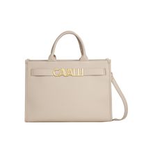 Cavalli Class Beige Synthetic Cloe Tote Bag with Detachable Strap