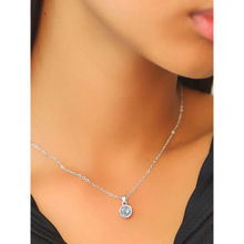 Ayesha Circular Diamante Stud Silver-Toned Mini Pendant Necklace