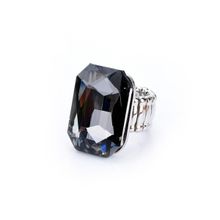 Crunchy Fashion Statement Black Crystal Solitaire Stone Ring for Women