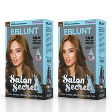 BBLUNT Salon Secret High Shine Creme Hair Colour Honey Light Golden Brown - Pack of 2