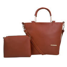 Lapis O Lupo Women's Handbag and Sling Bag Combo (Tan) (Set of 2)