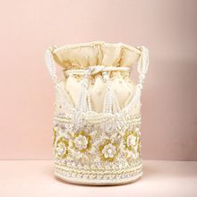 Peora Potli Bags Evening Bags Ethnic Bride Purse with Drawstring Gold - P46G