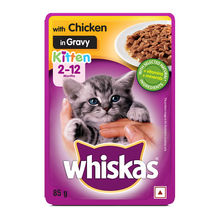 Whiskas Wet Food For Kittens (2-12 Months), Chicken In Gravy Flavour, 85g