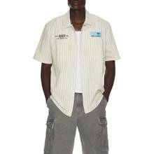 Deus Ex Machina Forecourt Stripe Men Logo Detail Button-Down Shirt Off White