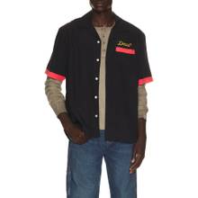 Deus Ex Machina Hisssterical Men's Graphic Logo Short Sleeve Bowling Shirt Black
