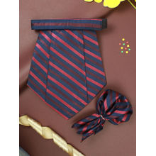 PELUCHE Stunning Alley Blue Cravat & Pocket Square for Men (Set of 2)