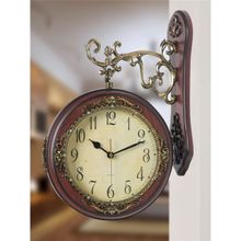 The Art House CL429 55.5 x 43cm Brown Round Metal Wall Clock