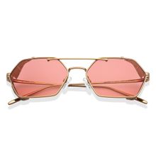 John Jacobs Gold Pink Hexagonal Sunglasses-JJ S13994 (Large)