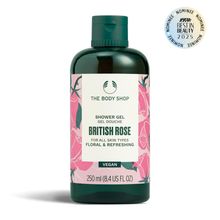 The Body Shop British Rose Shower Gel, Softens & Cleanses, Floral Scent of Rose & Aloe, Soap-Free
