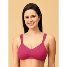 The Mom Store Pink Cotton Elastane Solid Nursing and Feeding Non Padded Bra