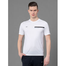 Red Tape White Nylon Spandex Solid Mens Activewear T-Shirt