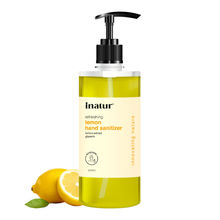 inatur Refreshing Hand Sanitizer Gel with 85% Alcohol, Lemon & Aloe, Kills 99.9% Germs & Kids Safe