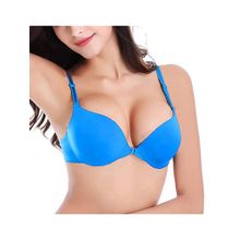 BRACHY Women Sky Blue Front Open Underwire Push-Up Heavily Padded Bra