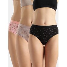 Jockey D301 Women Disney Cotton Hipster - Candlelight Peach, Mocha And Black (Pack of 3)