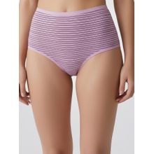 Clovia Cotton High Waist Striped Print Hipster Panty Pink