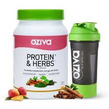 Oziva Protein & Herbs, Women - Mango + Green Shaker