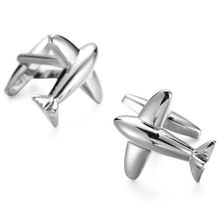Peora Silver Plated Airplane Plane Jet Pilot Pair Cufflinks For Men Boys Buisness Gift (PX9CL15)