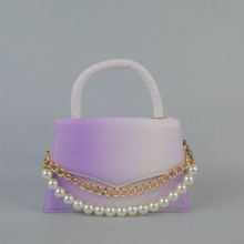 THESTO Purple Checkered Pearl Sling And Cross Bags