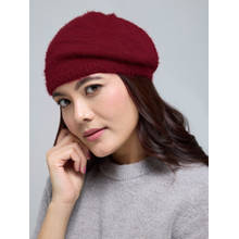 Twenty Dresses by Nykaa Fashion Maroon Solid Beret Winter Cap For Women