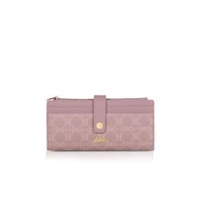 Lavie Women Pink Monogram Printed Safiya Bi-Fold Zip Wallet (M)