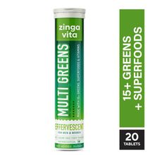 Zingavita Multi Greens Multivitamin Effervescent Tablets for Detox and Gut Health