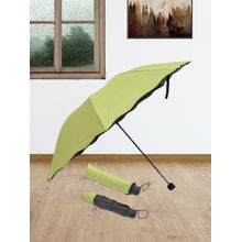 FABINALIV Olive Solid Waterproof Compact 3 Fold Magic Umbrella with Cover