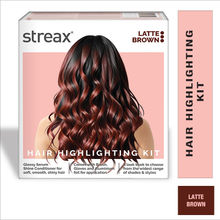 Streax Hair Colour Highlighting Kit - DIY Application, Enriched With Walnut & Argan Oil, Latte Brown