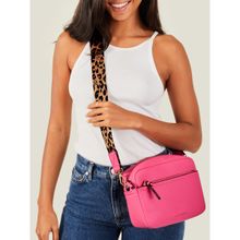 Accessorize London Women Pink Camera Sling Bag With Webbing Strap