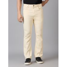 Style Quotient Men's Off White Boot Cut Jeans