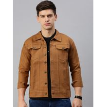Voxati Men's Denim Mustard Solid Collar Neck Jacket