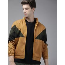 Voxati Men's Polyester Khaki Solid High Neck Jacket