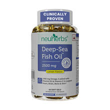 Neuherbs Deep Sea Fish Oil for Muscle, Joints, Heart and Cognitive Support with Lemon Flavour