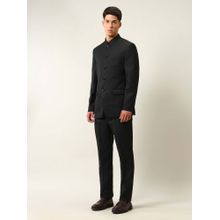 Arrow Black Mandarin Collar Three Piece Ceremony Suit