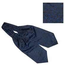 The Tie Hub Paisley Navy Blue Microfiber Cravat and Pocket Square Combo