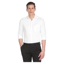 Arrow Men White Classic Regular Fit Patterned Formal Shirt