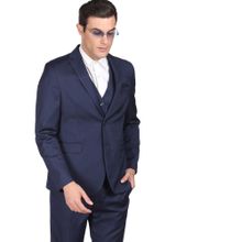 Arrow Men Navy Tailored Regular Fit Reversible Waistcoat Formal Suit (Set of 3)