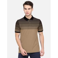 BULLMER Khaki Polo Neck T-shirts For Men