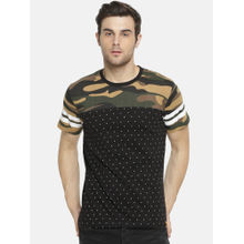 Campus Sutra Men Military Camouflage Round Neck Multicolor T-Shirt