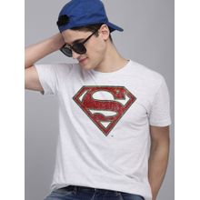 Free Authority Superman Round Neck Grey Melange T-shirt For Men