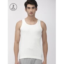 Levi's Men Cotton 100 Ca Solid Rib White Vest- Snug Fit (pack Of 2) Multi-Color