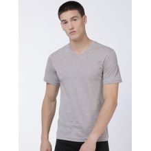 Levi's Men Ultra-soft Cotton 300 Ls Classic V Neck Solid T-shirt Grey